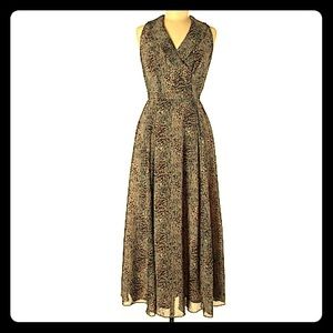 Datiani full length cheetah fitted dress w scarf 8